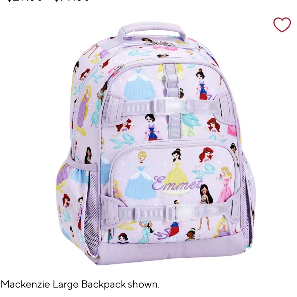 Pottery Barn Kids Princess Backpack - Purple and Multicolor